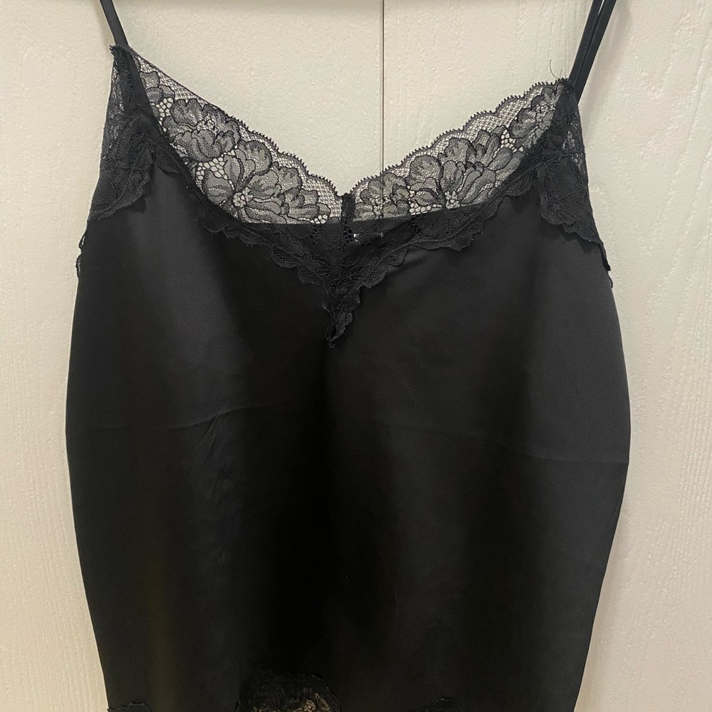 Express Black Satin Lace Chemise